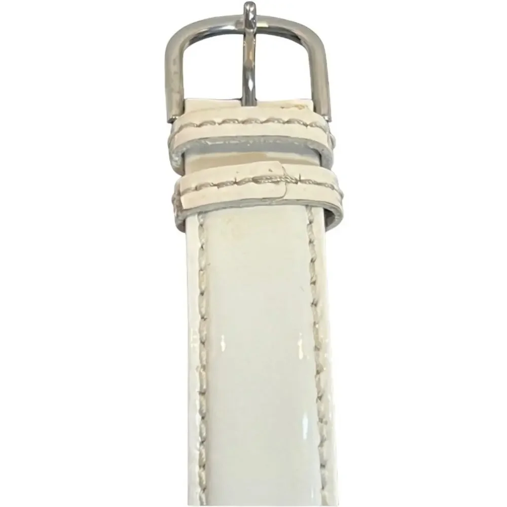 Juicy Couture Watch Rainbow Number Face Silver J Charm White Leather Strap